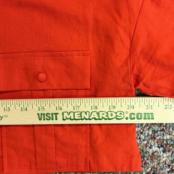Idem Ditto NWOT Orange Linen Blend Cropped Button-Front SS Collared Shirt Size M - Picture 8 of 10